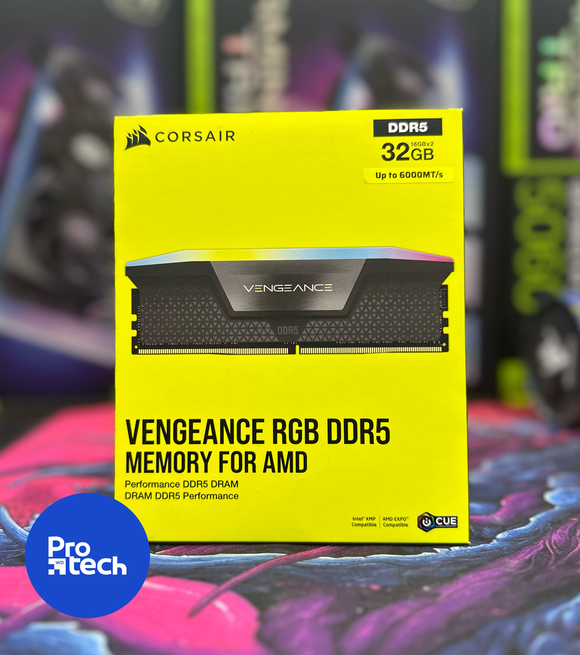 32G CORSAIR VENGEANCE RGB DDR5 MOMERY FOR AMD 16*2 6000MHZ CL36